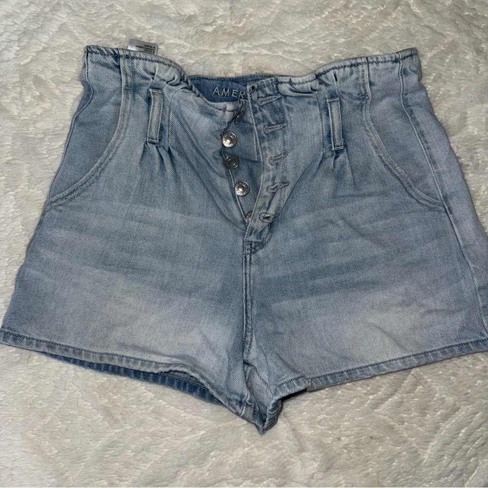 American Eagle Outfitters Light Blue High Waist mom Shorts
